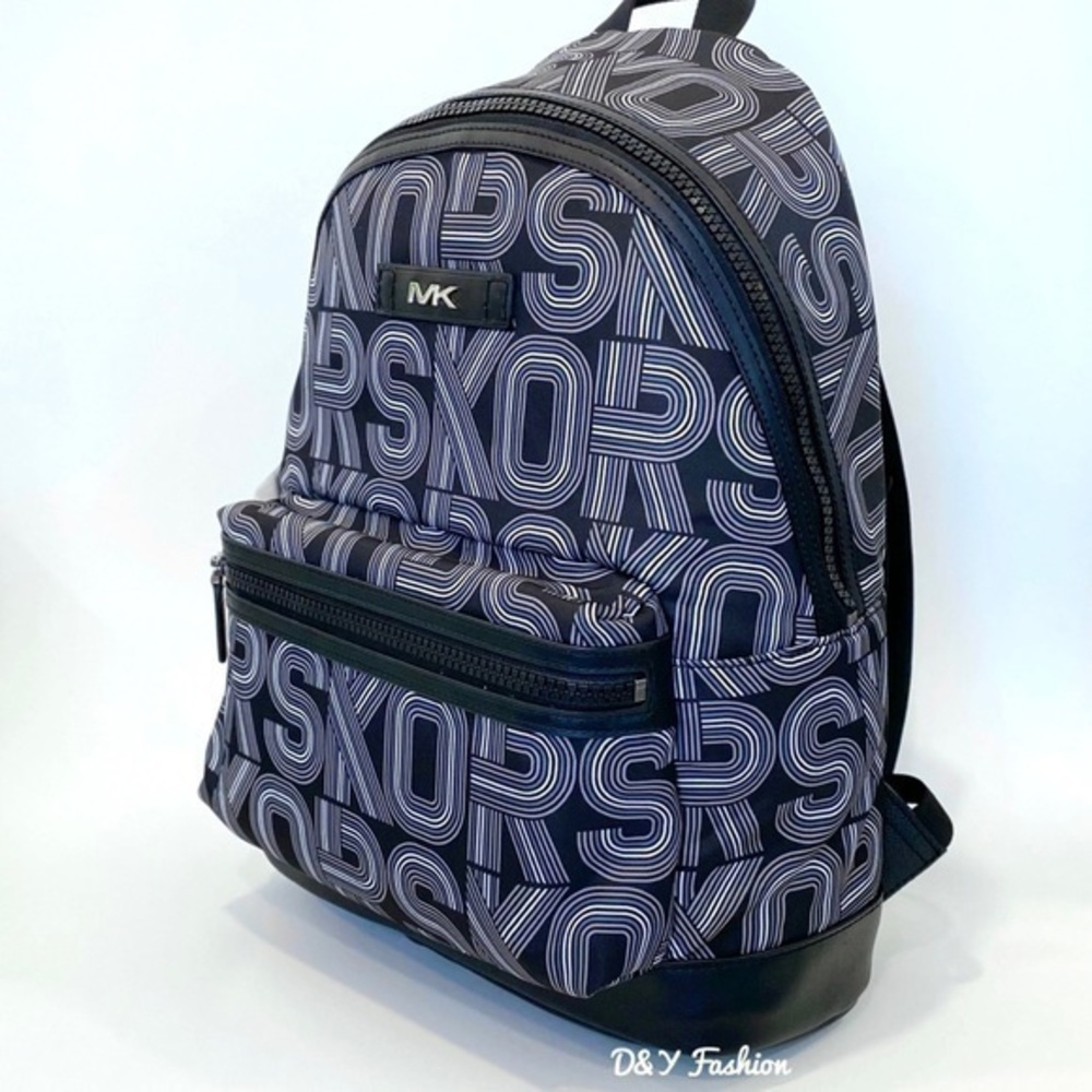 MICHAEL KORS Backpack Mens Kent Graphic Logo Backpack Bag in Black